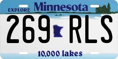 MN license plate 269RLS