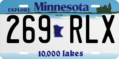 MN license plate 269RLX