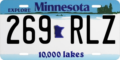 MN license plate 269RLZ