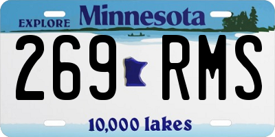 MN license plate 269RMS