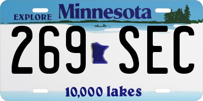 MN license plate 269SEC