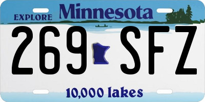MN license plate 269SFZ