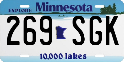 MN license plate 269SGK
