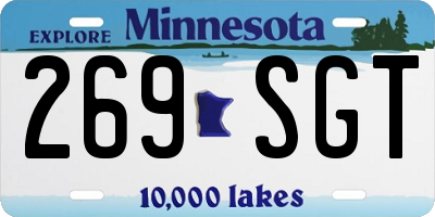MN license plate 269SGT