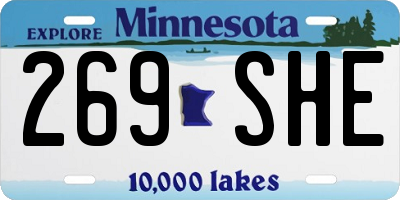 MN license plate 269SHE