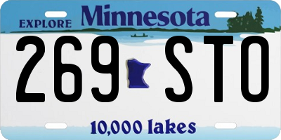 MN license plate 269STO