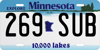 MN license plate 269SUB