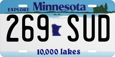 MN license plate 269SUD