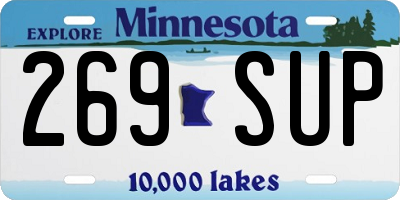 MN license plate 269SUP