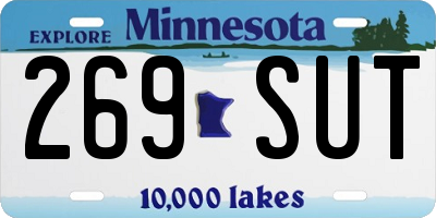 MN license plate 269SUT