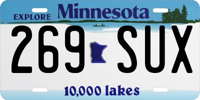 MN license plate 269SUX