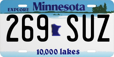 MN license plate 269SUZ