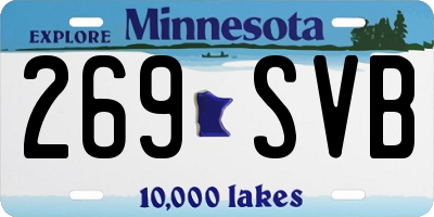 MN license plate 269SVB
