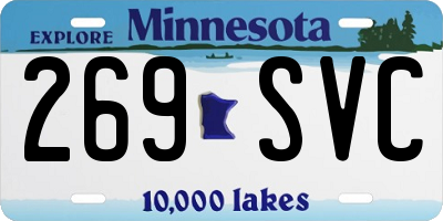 MN license plate 269SVC