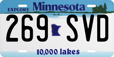MN license plate 269SVD