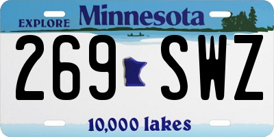 MN license plate 269SWZ