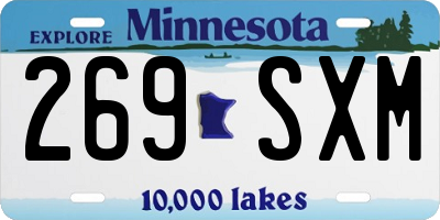 MN license plate 269SXM