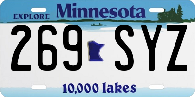 MN license plate 269SYZ