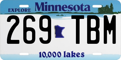 MN license plate 269TBM