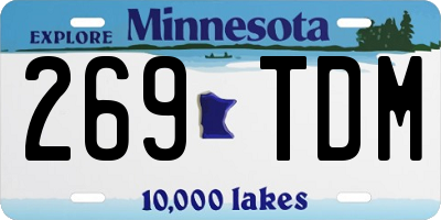 MN license plate 269TDM