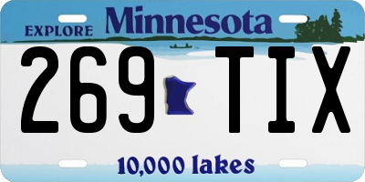 MN license plate 269TIX