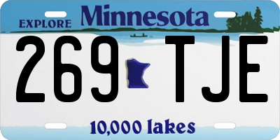 MN license plate 269TJE
