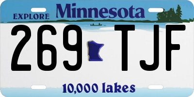 MN license plate 269TJF