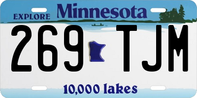 MN license plate 269TJM