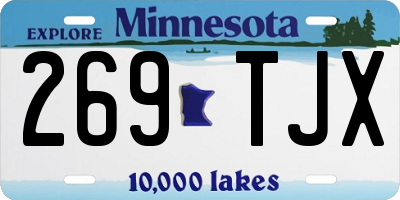 MN license plate 269TJX
