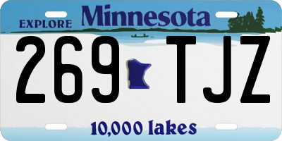 MN license plate 269TJZ