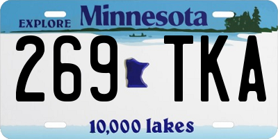 MN license plate 269TKA