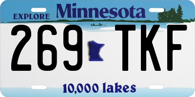 MN license plate 269TKF