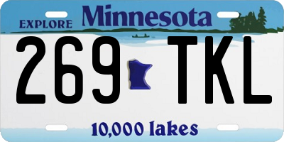 MN license plate 269TKL