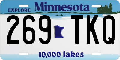 MN license plate 269TKQ