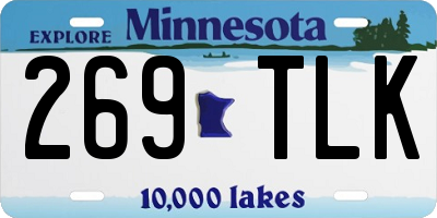 MN license plate 269TLK