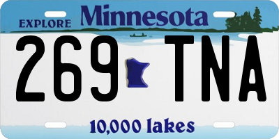 MN license plate 269TNA