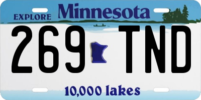 MN license plate 269TND