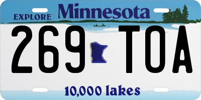 MN license plate 269TOA