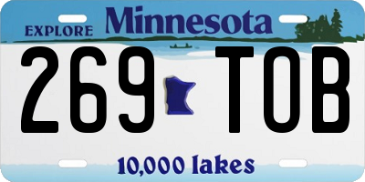 MN license plate 269TOB