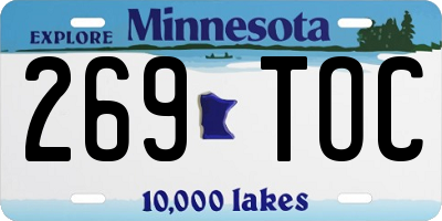 MN license plate 269TOC