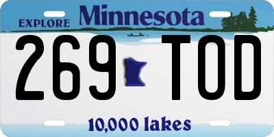 MN license plate 269TOD