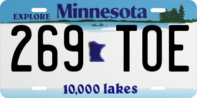 MN license plate 269TOE