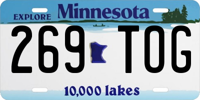 MN license plate 269TOG