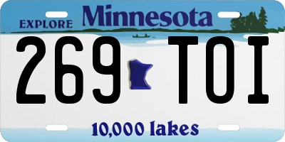 MN license plate 269TOI
