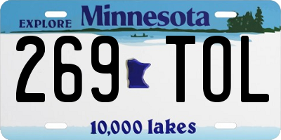 MN license plate 269TOL