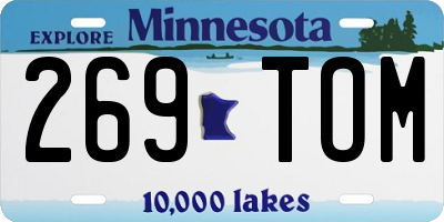 MN license plate 269TOM