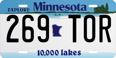 MN license plate 269TOR