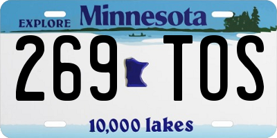MN license plate 269TOS