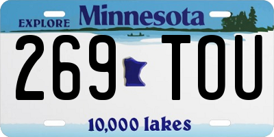 MN license plate 269TOU