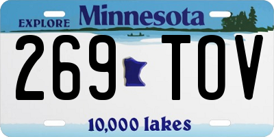 MN license plate 269TOV
